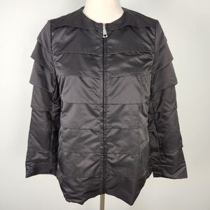 Love Moschino Black Nylon Zip‎ Front Jacket Size 4 EUC   #166